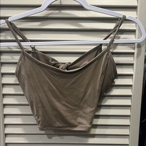 Alphalete Brown Twist Back Crop Top
